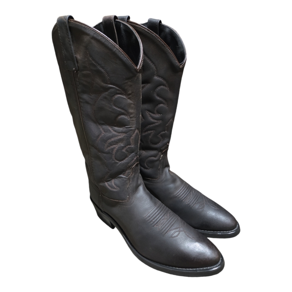 Old West Men's Trucker Western Work Boots - Soft Toe Size 8.5 D dark brown